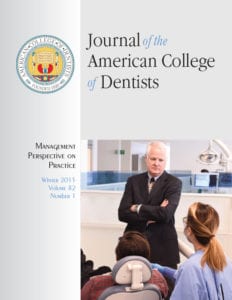 Omsp publications journal of the american college of dentists